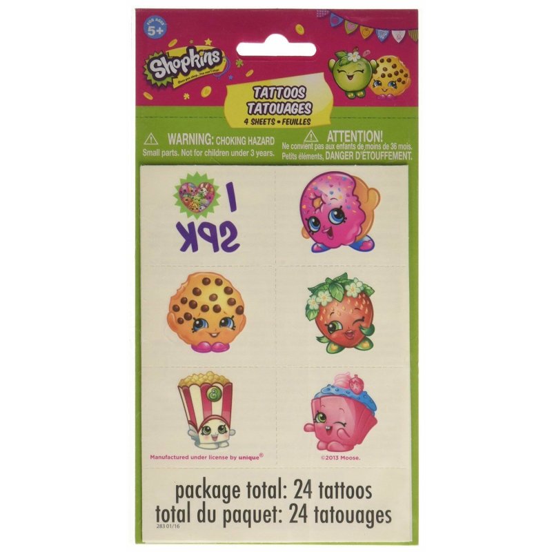 Shopkins Tattoos (Set of 24) | Discontinued