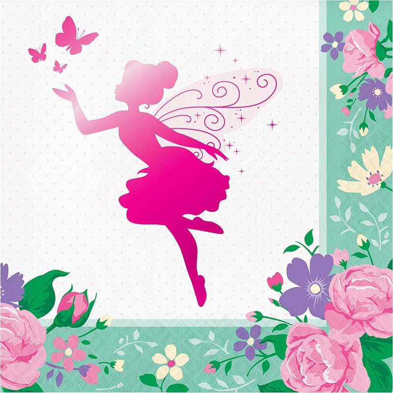 Floral Fairy Sparkle Large Napkins (Pack of 16) | Discontinued Party Supplies