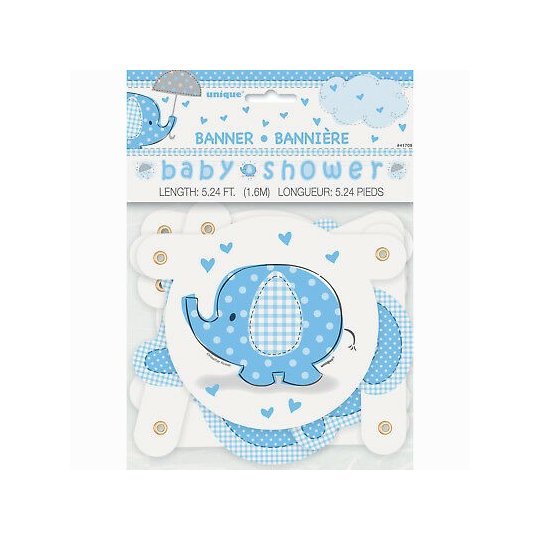 Blue Baby Elephant Baby Shower Banner | Blue Baby Elephant Party Supplies