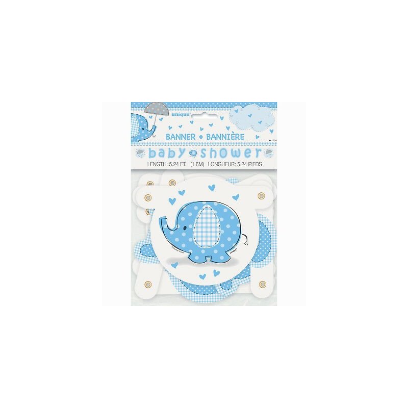 Blue Baby Elephant Baby Shower Banner | Blue Baby Elephant Party Supplies