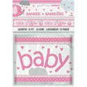 Pink Baby Elephant Baby Shower Foil Banner | Pink Baby Elephant Party Supplies