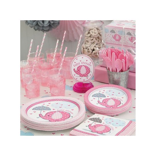Pink Baby Elephant Mini Honeycomb Centrepieces (Pack of 4) | Pink Baby Elephant Party Supplies