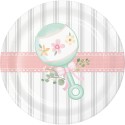Pink Floral Baby Shower Small Paper Plates (Pack of 8)