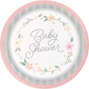 Farmhouse Floral Large Plates (Pack of 8) | Floral Baby Girl Party Supplies