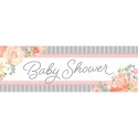 Farmhouse Floral Baby Shower Giant Banner | Floral Baby Girl Party Supplies