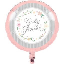 Farmhouse Floral Baby Shower Foil Balloon | Floral Baby Girl Party Supplies