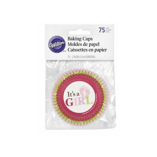 It's A Girl Baking Cups (Pack of 75) | Wilton