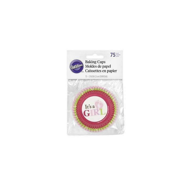 It's A Girl Baking Cups (Pack of 75) | Wilton