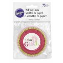 It's A Girl Baking Cups (Pack of 75) | Wilton