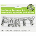 Silver Party Foil Letter Balloon Banner | Letter Balloons Party Supplies