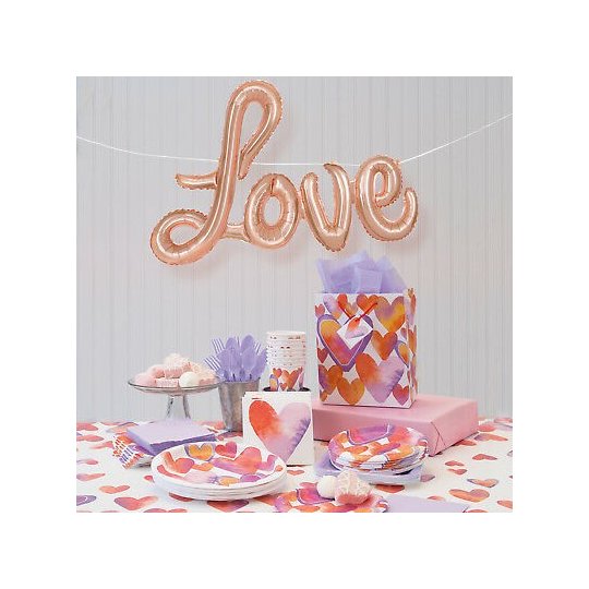 Rose Gold Love Foil Letter Balloon Banner | Letter Balloons Party Supplies