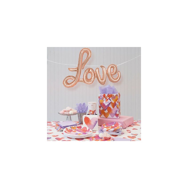 Rose Gold Love Foil Letter Balloon Banner | Letter Balloons Party Supplies