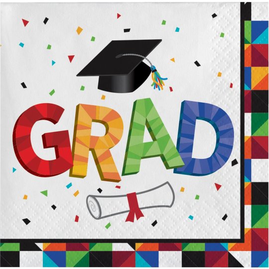 Fractal Fun Graduation Small Napkins (Pack of 16) | Graduation Party Supplies