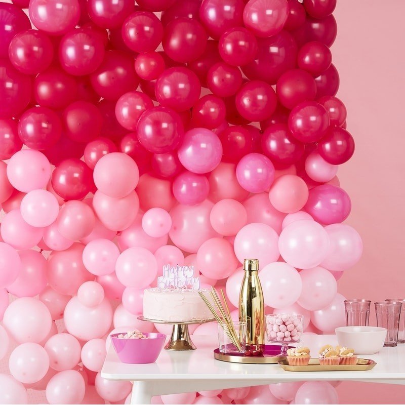 Ginger Ray Pink Ombre Balloon Wall Kit (210 Piece) | Discontinued Party Supplies