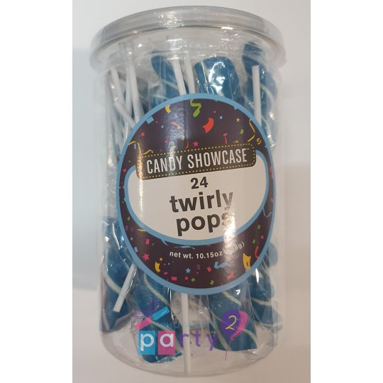 Blue Twirl Lollipops (24 Pack) | Discontinued Party Supplies