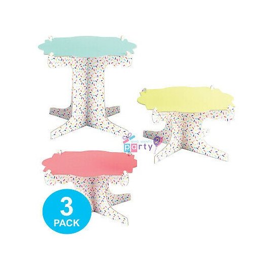 Sweet Treats Candy Buffet Cake Stands (Pack of 3) | Treat Stands/Decorations Party Supplies