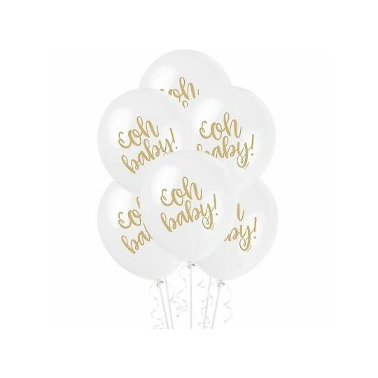 Oh Baby! Baby Shower Latex Balloons (Pack of 8) | Oh Baby Party Supplies
