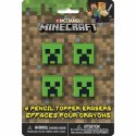 Minecraft Pencil Top Erasers (Pack of 4) | Minecraft Party Supplies