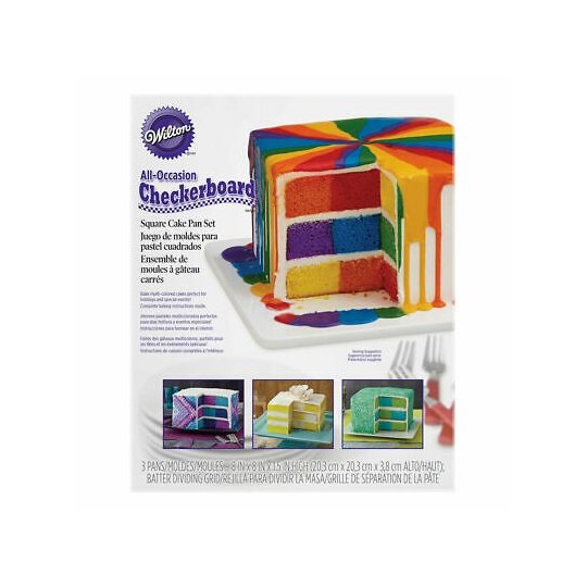 Wilton Square Checkerboard Rainbow Pan Set | Discontinued