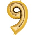 Gold Number 9 Balloon 86cm | Number Balloons Party Supplies