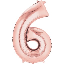 Rose Gold Number 6 Balloon 86cm | Number Balloons Party Supplies