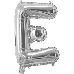 Silver Letter E Balloon 35cm | Letter Balloons Party Supplies