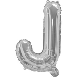 Silver Letter J Balloon 35cm | Letter Balloons Party Supplies