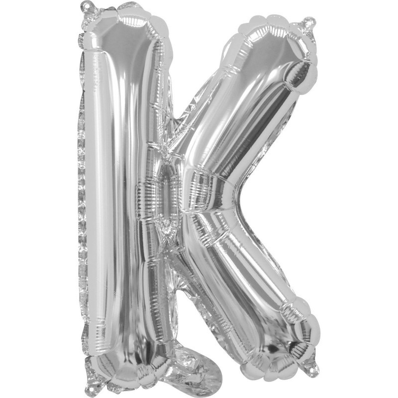 Silver Letter K Balloon 35cm Foil Letter Balloons Who Wants 2 Party