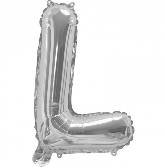 Silver Letter L Balloon 35cm | Letter Balloons Party Supplies