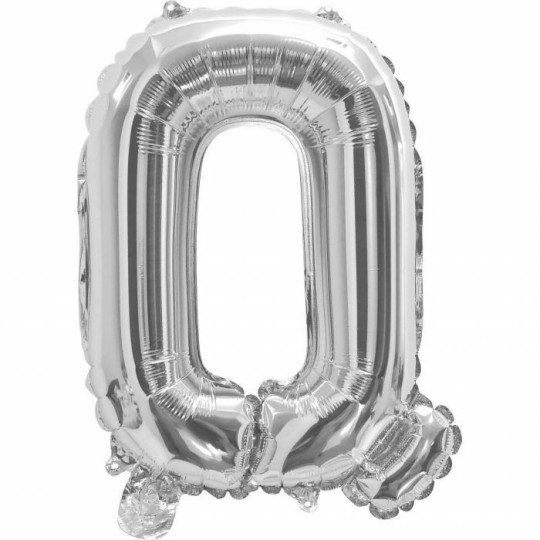 Silver Letter Q Balloon 35cm | Letter Balloons Party Supplies