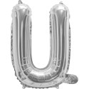 Silver Letter U Balloon 35cm | Letter Balloons Party Supplies