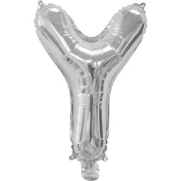 Silver Letter Y Balloon 35cm | Letter Balloons Party Supplies