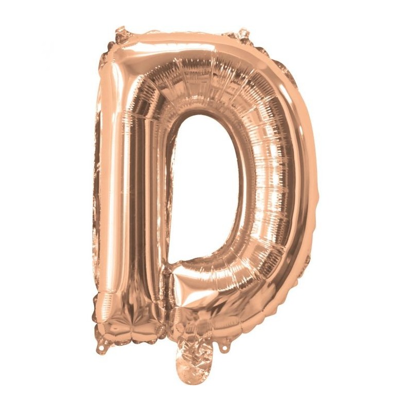 Rose Gold Letter D Balloon 35cm | Letter Balloons Party Supplies