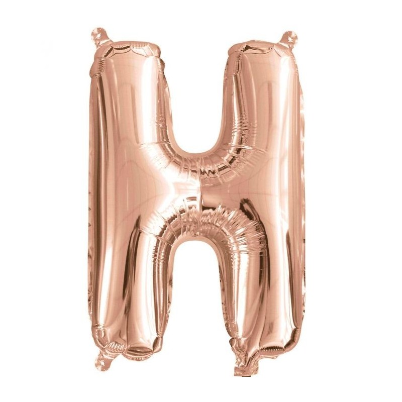 Rose Gold Letter H Balloon 35cm | Letter Balloons Party Supplies