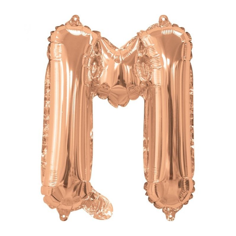 Rose Gold Letter M Balloon 35cm | Letter Balloons Party Supplies