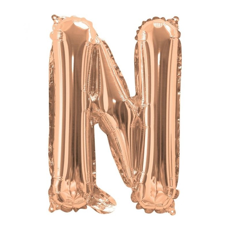 Rose Gold Letter N Balloon 35cm | Letter Balloons Party Supplies