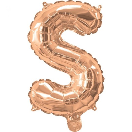 Rose Gold Letter S Balloon 35cm | Letter Balloons Party Supplies