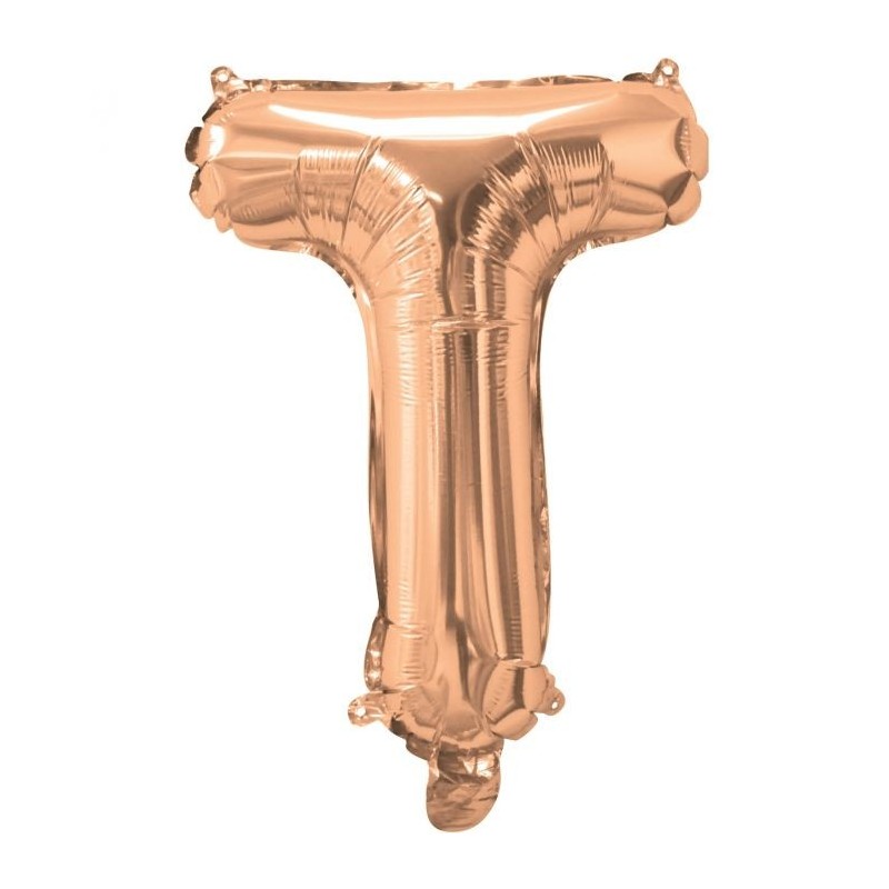 Rose Gold Letter T Balloon 35cm | Letter Balloons Party Supplies