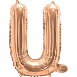 Rose Gold Letter U Balloon 35cm | Letter Balloons Party Supplies