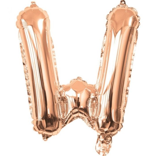 Rose Gold Letter W Balloon 35cm | Letter Balloons Party Supplies