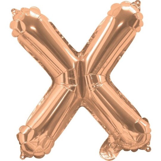 Rose Gold Letter X Balloon 35cm | Letter Balloons Party Supplies
