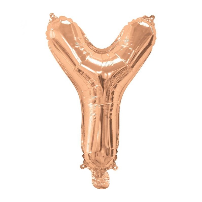 Rose Gold Letter Y Balloon 35cm | Letter Balloons Party Supplies