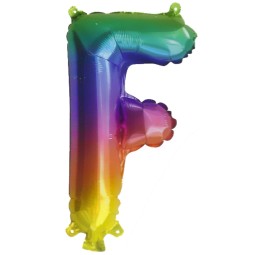 Rainbow Letter F Balloon 35cm | Letter Balloons Party Supplies