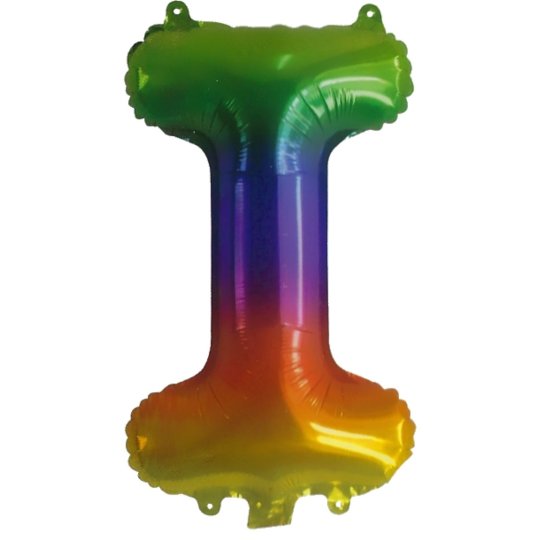 Rainbow Letter I Balloon 35cm | Letter Balloons Party Supplies