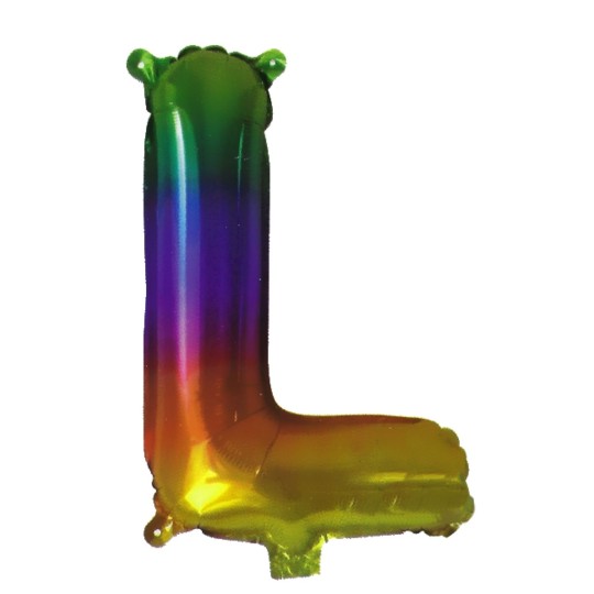 Rainbow Letter L Balloon 35cm | Letter Balloons Party Supplies