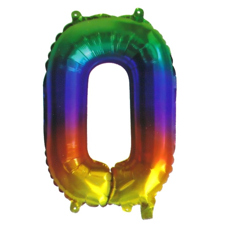 Rainbow Letter O Balloon 35cm | Letter Balloons Party Supplies