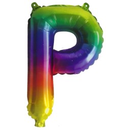 Rainbow Letter P Balloon 35cm | Letter Balloons Party Supplies
