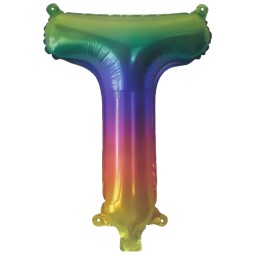 Rainbow Letter T Balloon 35cm | Letter Balloons Party Supplies