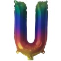 Rainbow Letter U Balloon 35cm | Letter Balloons Party Supplies