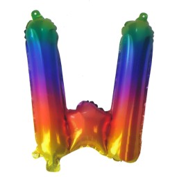 Rainbow Letter W Balloon 35cm | Letter Balloons Party Supplies